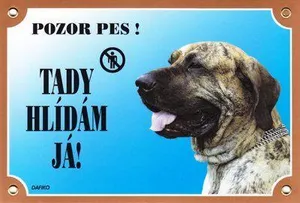 Farebná ceduľka Pozor pes, Brazílska fila
